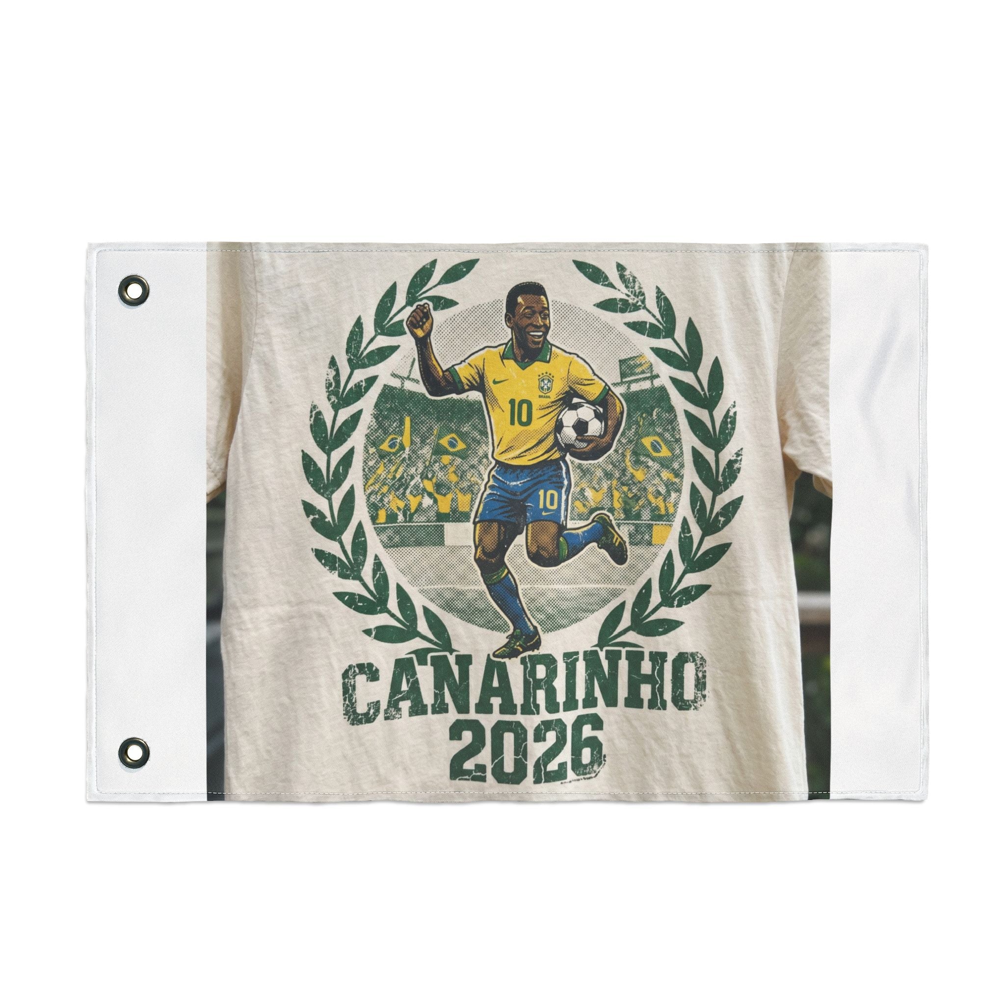 Canarinho 2026 Soccer Flag — Double-Sided Brazil Football Banner