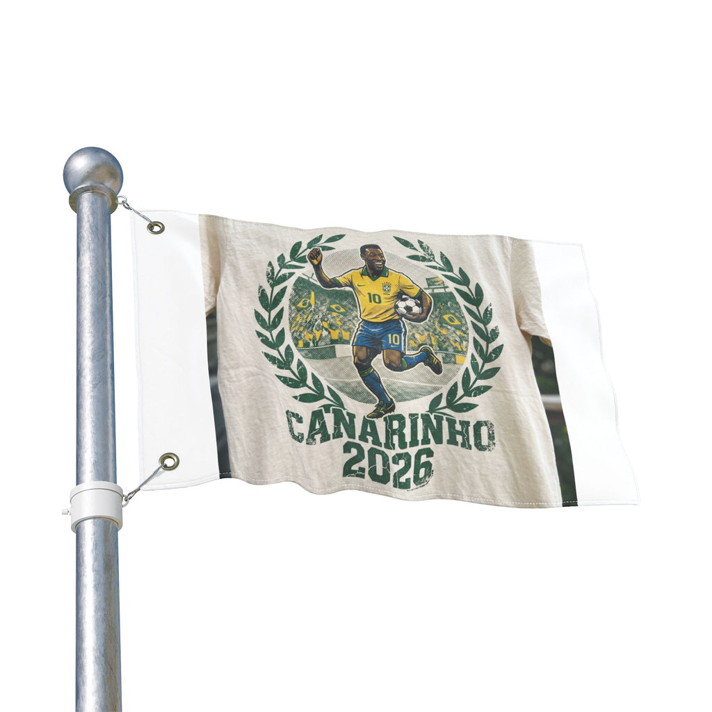 Canarinho 2026 Soccer Flag — Double-Sided Brazil Football Banner
