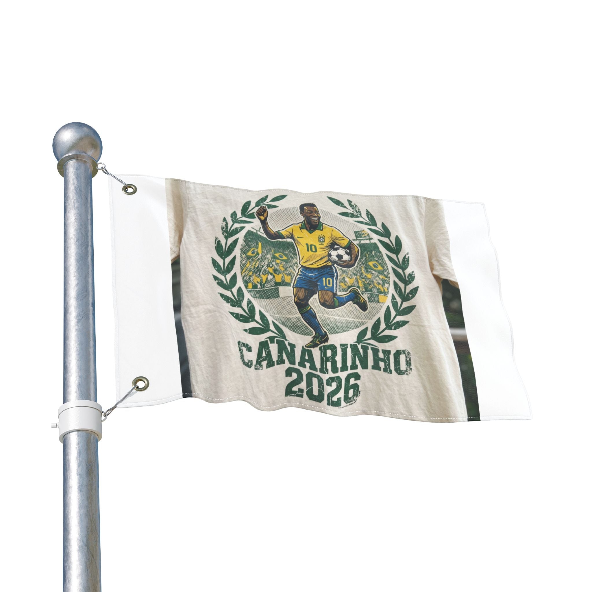 Canarinho 2026 Soccer Flag — Double-Sided Brazil Football Banner