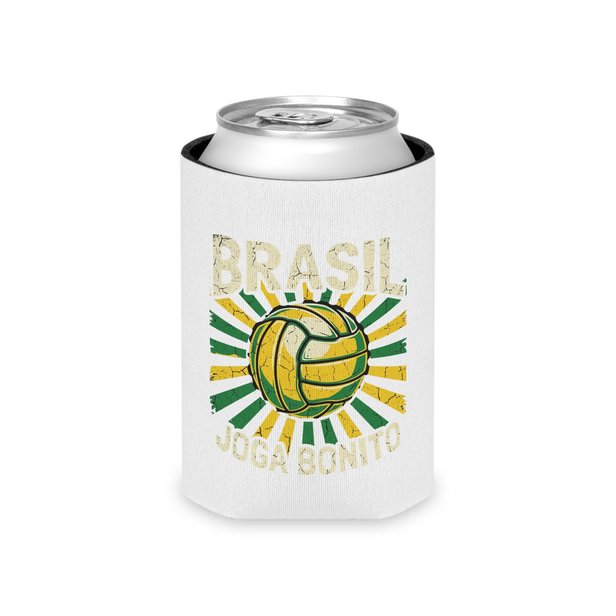 Can Cooler - Brasil Joga Bonito Vintage Soccer Can Koozie
